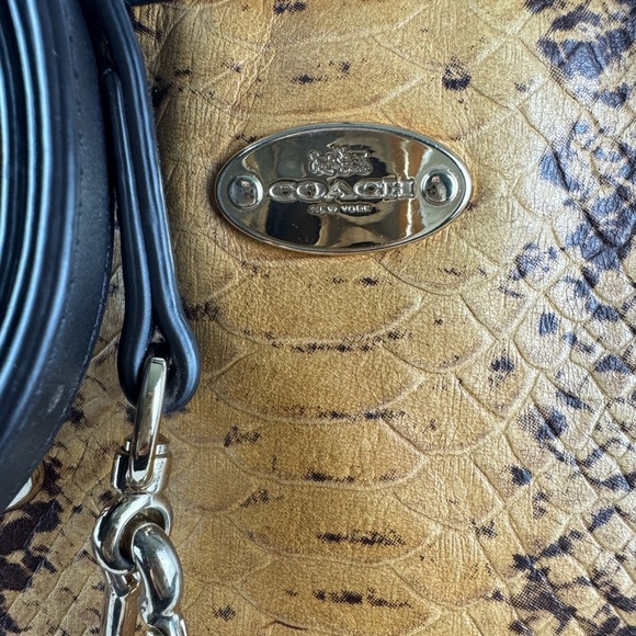 Coach Brown and Black Snake Print Handbag - Picture 7 of 17